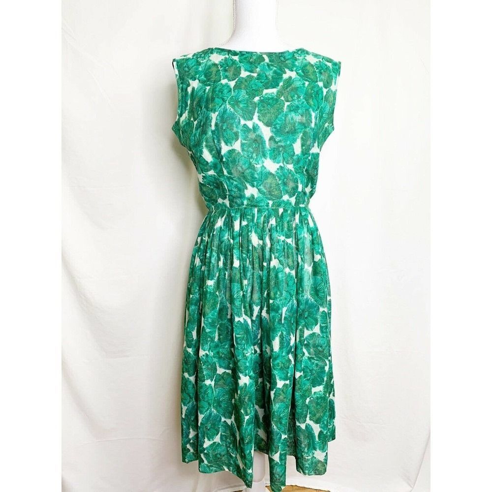 1960s Floral Garden Party Sheer Dress - Rockabilly - Picture 2 of 9